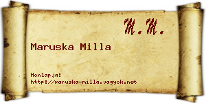 Maruska Milla névjegykártya
